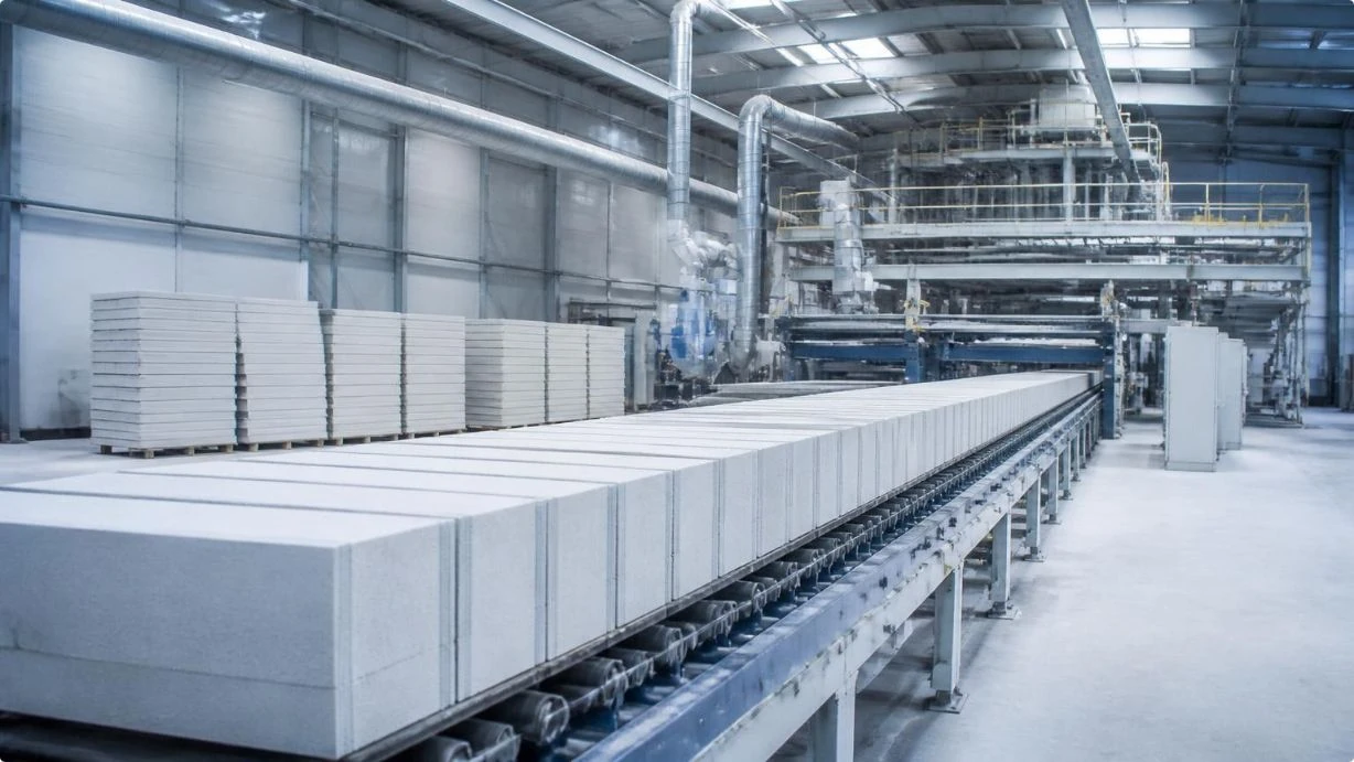 Industrielle Baustoffproduktion.
